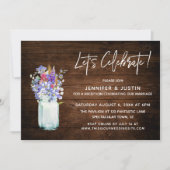 Invitation Rustique Fêtons les Fleurs Sauvages dans un Pot Ma (Devant)