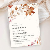 Invitation Rustique Feuille en terre cuite Mariage de automne
