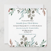 Invitation Rustique Feuilles aquarelle cadre mariage invitati (Devant)