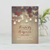 Invitation Rustique Feuilles d'érable et Mariage de automne d (Debout devant)