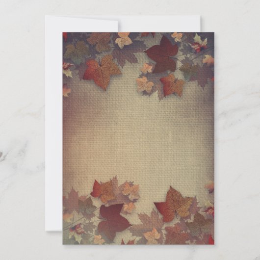 Invitation Rustique Feuilles d'érable et Mariage de automne d (Dos)
