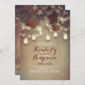 Invitation Rustique Feuilles d'érable et Mariage de automne d (Devant / Derrière)
