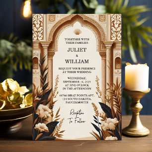 Invitation Rustique Fiesta Floral Rose espagnol Mariage