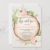 Invitation Rustique fille siroter et voir rencontrer de la gr (Devant)