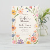 Invitation Rustique Fleur sauvage de douche nuptia (Debout devant)