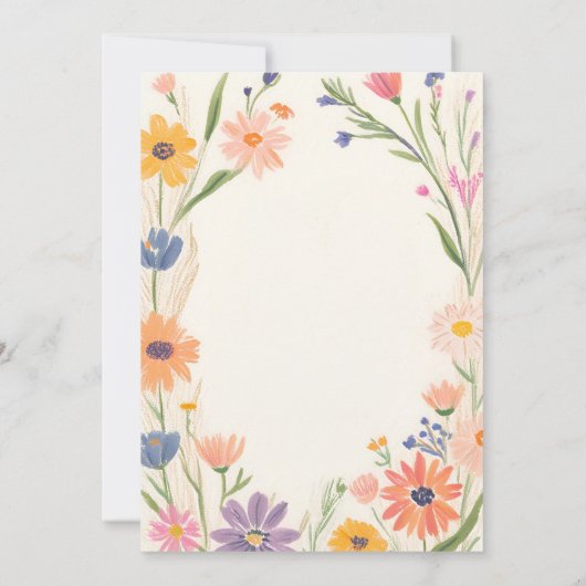 Invitation Rustique Fleur sauvage de douche nuptia (Dos)