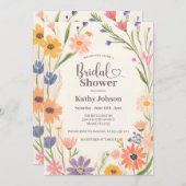 Invitation Rustique Fleur sauvage de douche nuptia (Devant / Derrière)