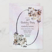 Invitation Rustique Floral 80e fête d'anniversaire (Devant / Derrière)