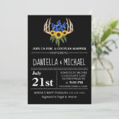 Invitation Rustique Floral Antlers Couples Mariage de douche (Debout devant)