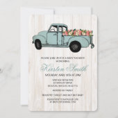 Invitation Rustique Floral Baby shower Truck (Devant)