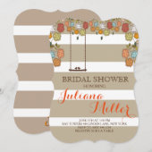 Invitation Rustique Floral Bird Swing (Devant / Derrière)