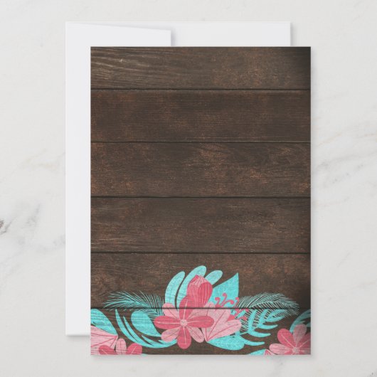 Invitation Rustique Floral Bois Mason Lumière Mariage (Dos)