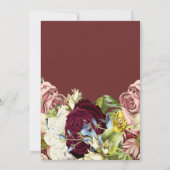 Invitation Rustique Floral Botanique Bourgogne Fête des marié (Dos)