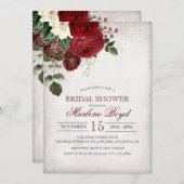 Invitation Rustique Floral Bridal (Devant / Derrière)