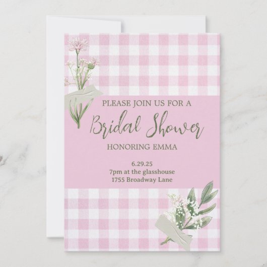 Invitation Rustique Floral Bridal (Devant)