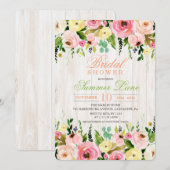 Invitation Rustique Floral Bridal (Devant / Derrière)