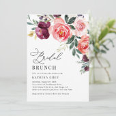 Invitation Rustique Floral Bridal Brunch Douche (Debout devant)
