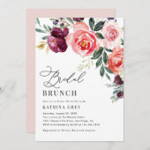 Invitation Rustique Floral Bridal Brunch Douche (Devant / Derrière)