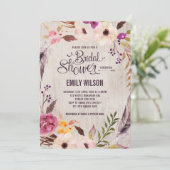 Invitation Rustique Floral Bridal Showparty Boho Party (Debout devant)