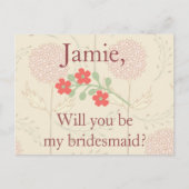 Invitation Rustique Floral Bridesmaid (Devant)