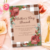 Invitation Rustique Floral Brown Bourgogne Fête des Mères Bru