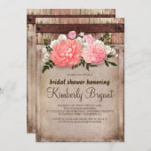 Invitation Rustique Floral Burlap Grange Fête des mariées en  (Devant / Derrière)
