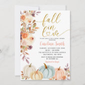 Invitation Rustique Floral Citrouille Douche nupti (Devant)