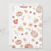 Invitation Rustique Floral Citrouille Thanksgiving Dîner (Dos)