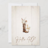 Invitation Rustique Floral Cowgirl Bottle 40e anniversaire (Dos)