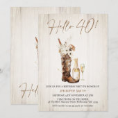 Invitation Rustique Floral Cowgirl Bottle 40e anniversaire (Devant / Derrière)