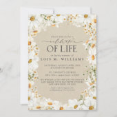 Invitation Rustique Floral Daisy Aquarelle Célébration de la  (Devant)