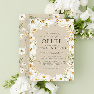 Invitation Rustique Floral Daisy Aquarelle Célébration de la