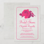 Invitation rustique floral de roses indien/de (Devant / Derrière)