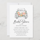 Invitation Rustique Floral Drive By Bridal Shower (Devant)