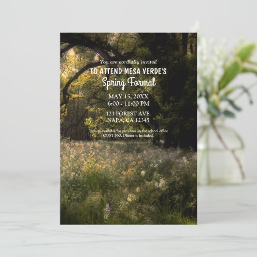 Invitation Rustique Floral Enchanted Forest Tree Printemps Fo (Debout devant)