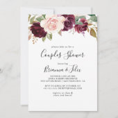 Invitation Rustique Floral et Botanique Foliage Couples Douch (Devant)