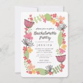 Invitation Rustique Floral Frontière Bachelorette Party (Devant)