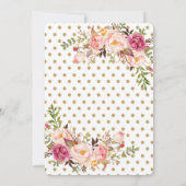 Invitation Rustique Floral Girl Baptême Christening Invitatio (Dos)