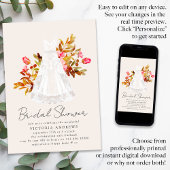 Invitation Rustique Floral Gown nuptiale douche