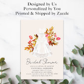 Invitation Rustique Floral Gown nuptiale douche