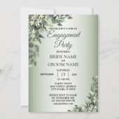 Invitation Rustique Floral Green Feuilles (Devant)
