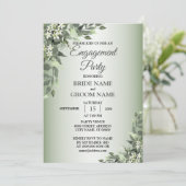 Invitation Rustique Floral Green Feuilles (Debout devant)