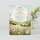 Invitation Rustique Floral Mariage (Debout devant)