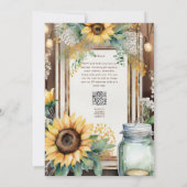 Invitation Rustique Floral Mariage Anniversaire Douche Retrai (Dos)