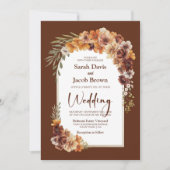 Invitation Rustique Floral Mariage Arc de terre cuite (Devant)
