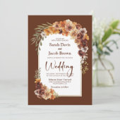 Invitation Rustique Floral Mariage Arc de terre cuite (Debout devant)