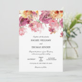 Invitation Rustique Floral Mariage Automne Aquarel (Debout devant)
