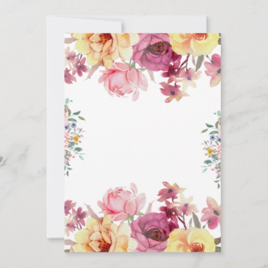 Invitation Rustique Floral Mariage Automne Aquarel (Dos)