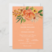 Invitation Rustique Floral Mariage Automne Aquarelle Invitati (Devant)