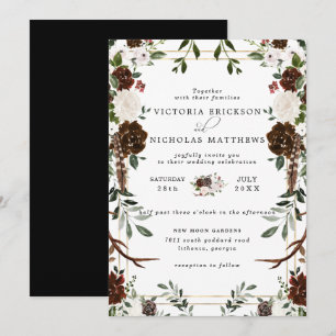 Invitation Rustique Floral Mariage Botanique Bohème